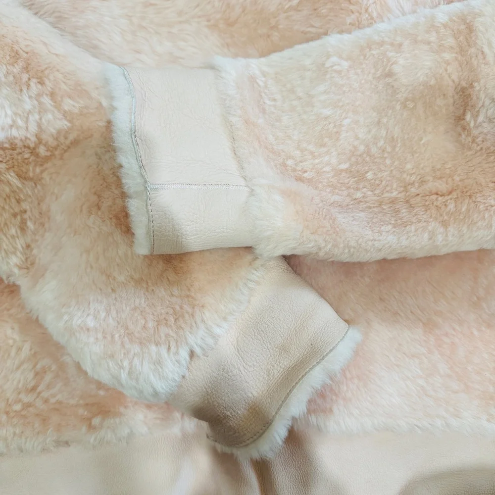 Coach pink shearling hoodie coat NWOT